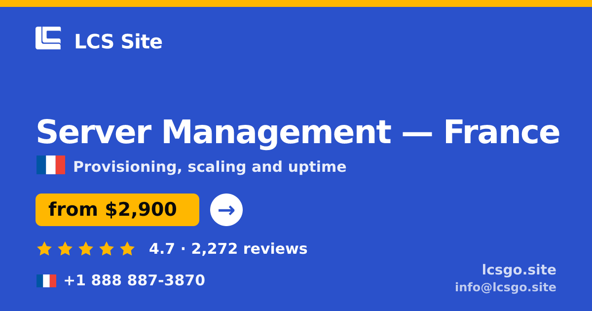 Server Management in Lyon — from $2,100/mo, rated 4.5/5 by 3444 clients. LCS Site.