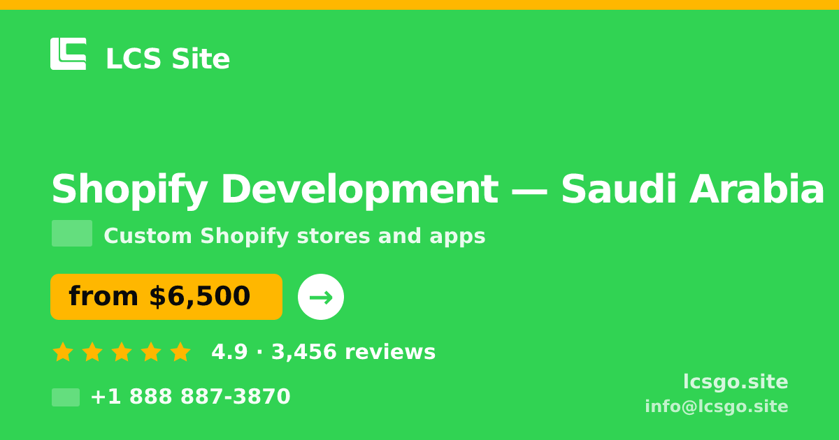 Shopify Development in Dammam — from $9,000, rated 4.6/5 by 1003 clients. LCS Site.