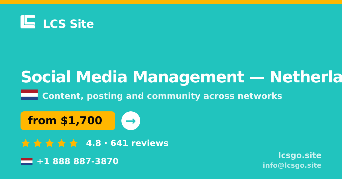 Social Media Management in Rotterdam — from $1,800/mo, rated 4.7/5 by 2575 clients. LCS Site.