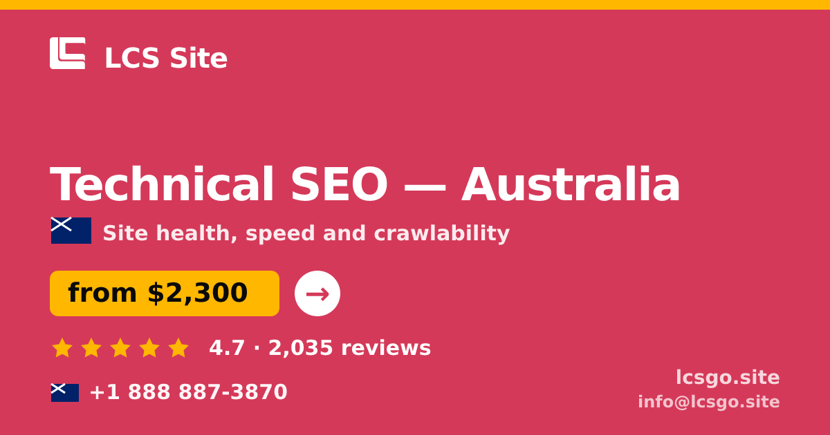 Technical SEO in Perth — from $1,800, rated 4.8/5 by 1138 clients. LCS Site.