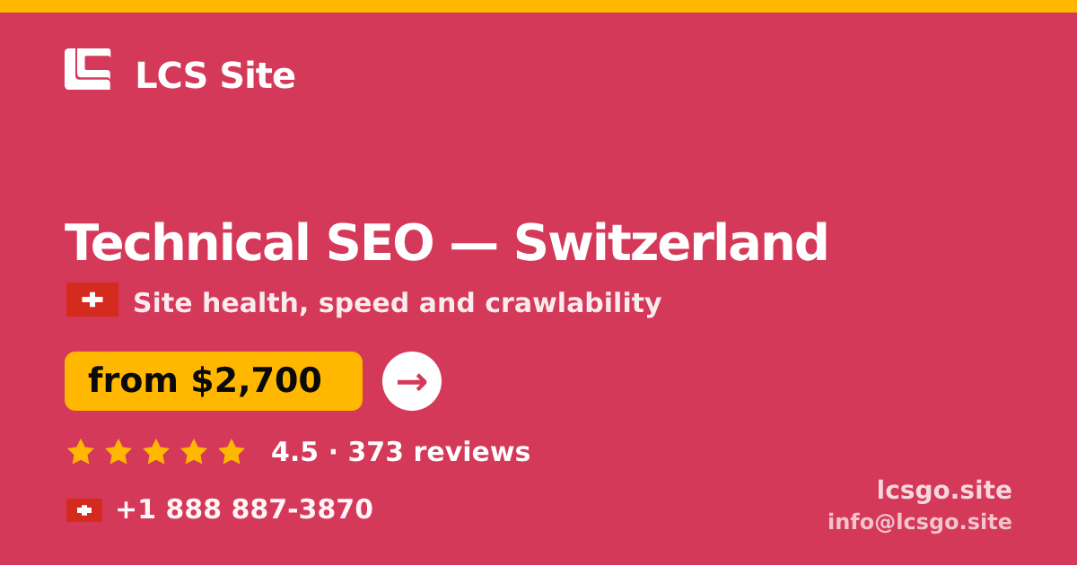 Technical SEO in Geneva — from $3,300, rated 4.6/5 by 1860 clients. LCS Site.