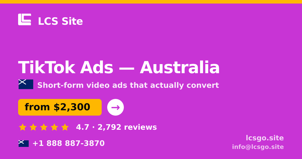 TikTok Ads in Perth — from $3,100/mo, rated 4.6/5 by 3322 clients. LCS Site.