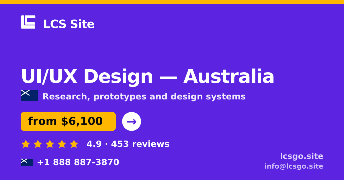 UI/UX Design in Australia — from $6,100, rated 4.9/5 by 453 clients. LCS Site.