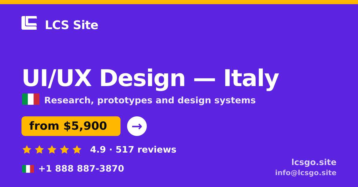UI/UX Design in Rome — from $7,500, rated 4.6/5 by 1712 clients. LCS Site.