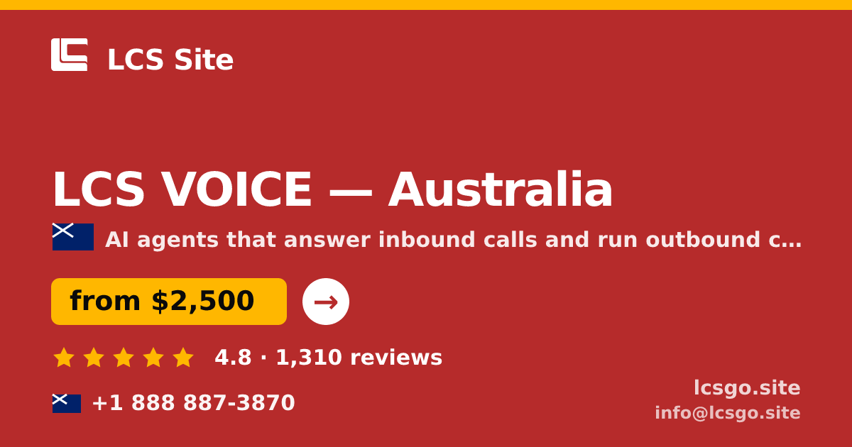 LCS VOICE in Australia — from $2,500/mo, rated 4.8/5 by 1310 clients. LCS Site.