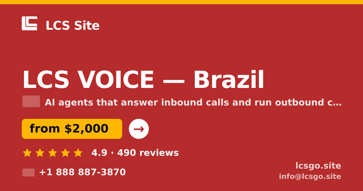 LCS VOICE in Brazil — from $2,000/mo, rated 4.9/5 by 490 clients. LCS Site.