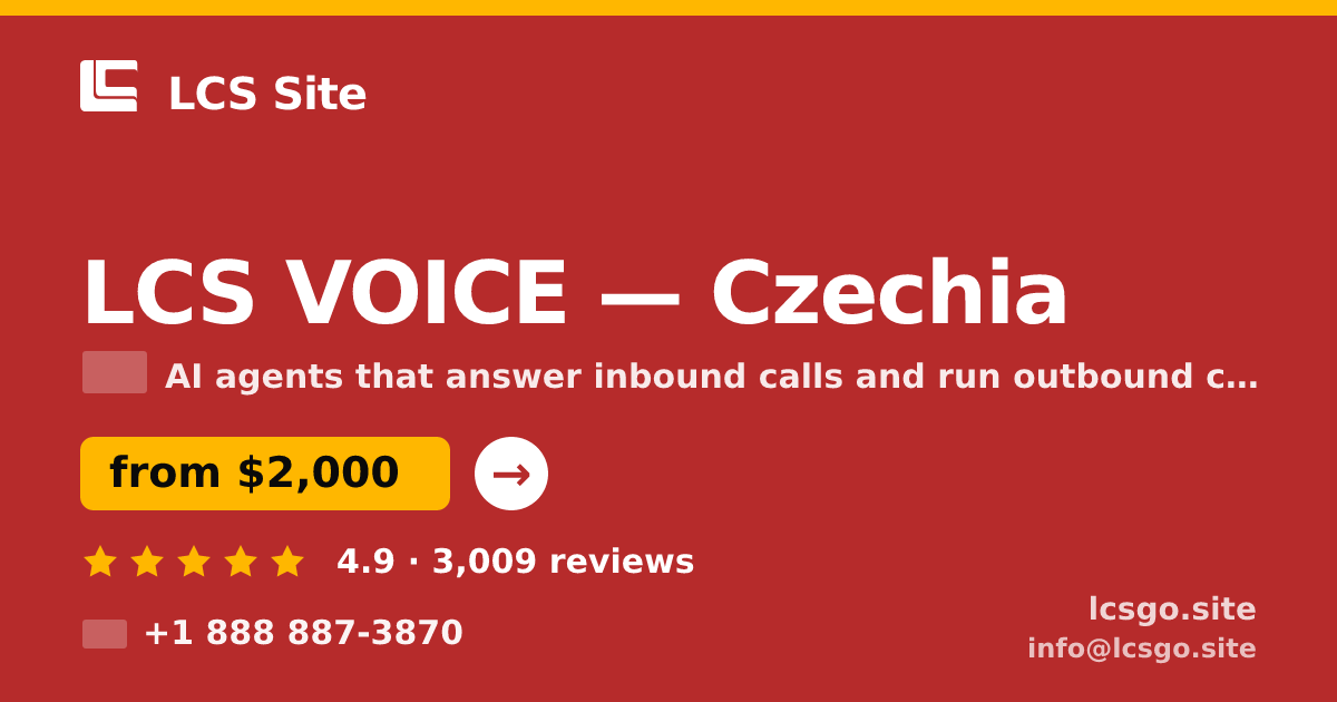 LCS VOICE in Czechia — from $2,000/mo, rated 4.9/5 by 3009 clients. LCS Site.