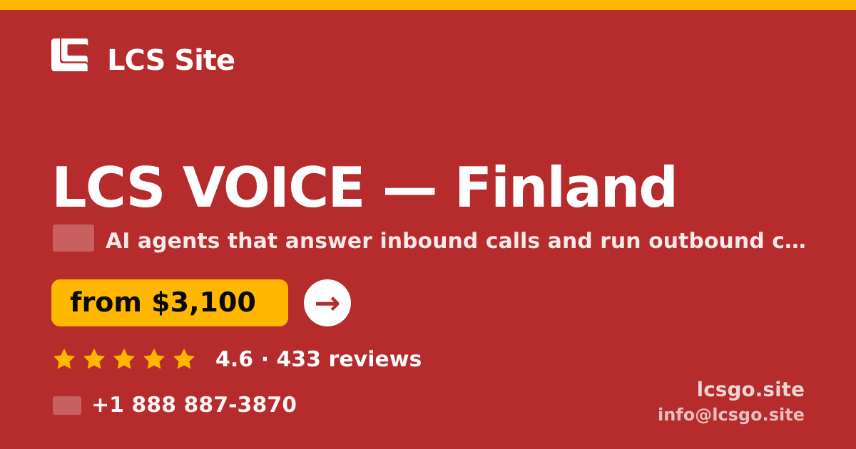 LCS VOICE in Finland — from $3,100/mo, rated 4.6/5 by 433 clients. LCS Site.