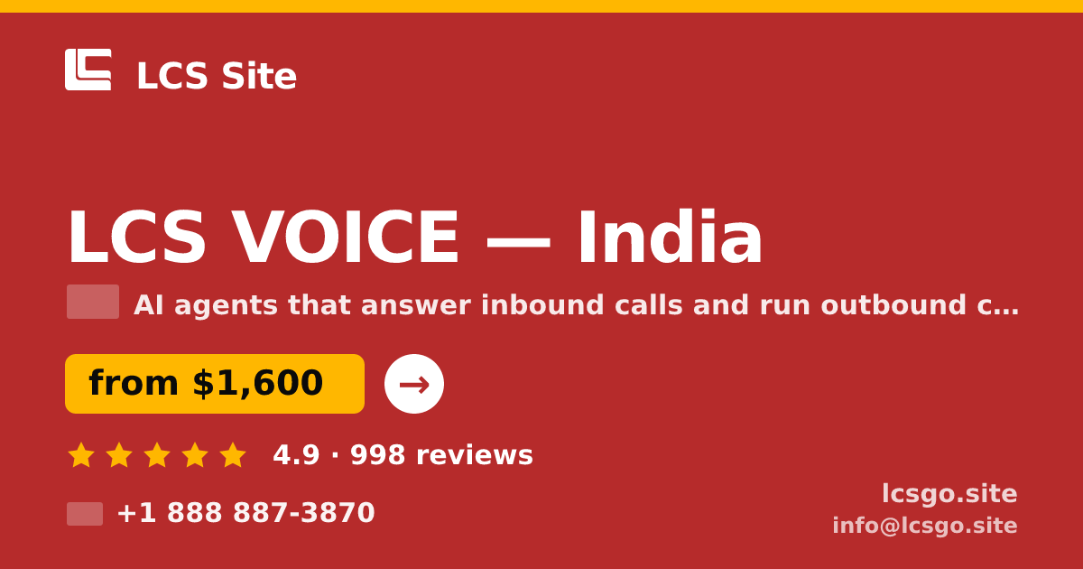 LCS VOICE in Chennai — from $850/mo, rated 5/5 by 2929 clients. LCS Site.