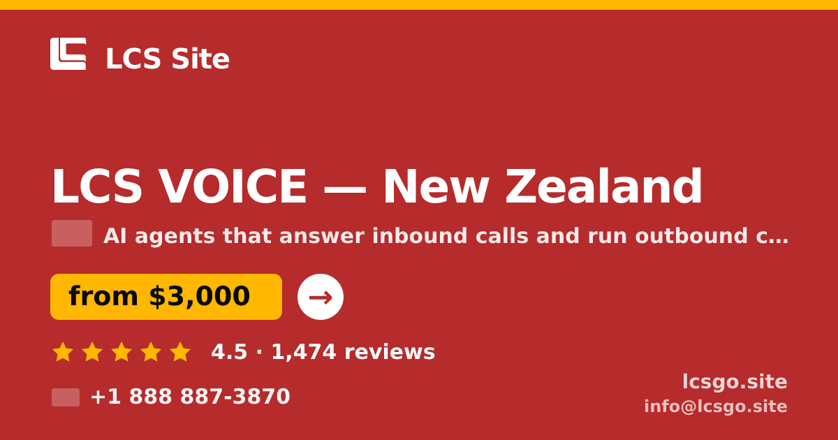 LCS VOICE in Wellington — from $2,800/mo, rated 4.9/5 by 1883 clients. LCS Site.