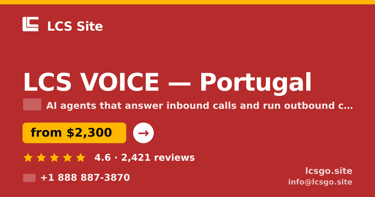LCS VOICE in Braga — from $1,900/mo, rated 5/5 by 1517 clients. LCS Site.