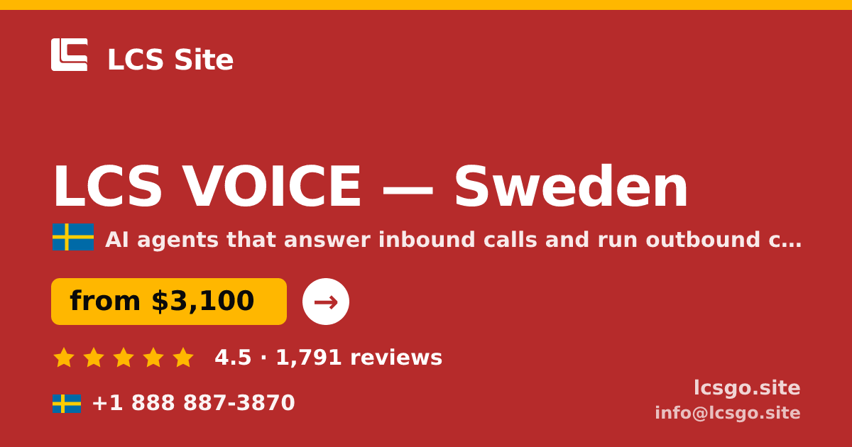 LCS VOICE in Stockholm — from $3,000/mo, rated 4.7/5 by 2122 clients. LCS Site.