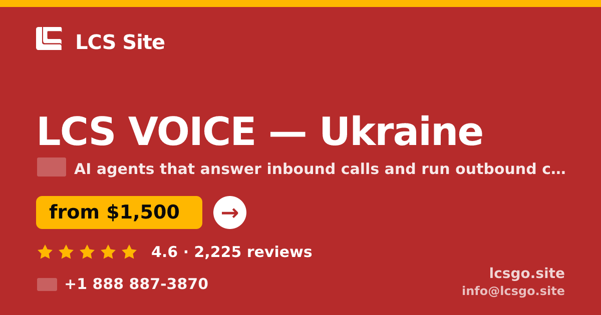 LCS VOICE in Ukraine — from $1,500/mo, rated 4.6/5 by 2225 clients. LCS Site.