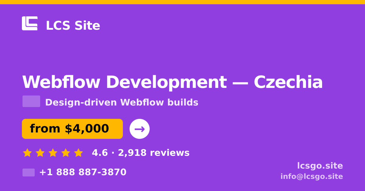 Webflow Development in Czechia — from $4,000, rated 4.6/5 by 2918 clients. LCS Site.