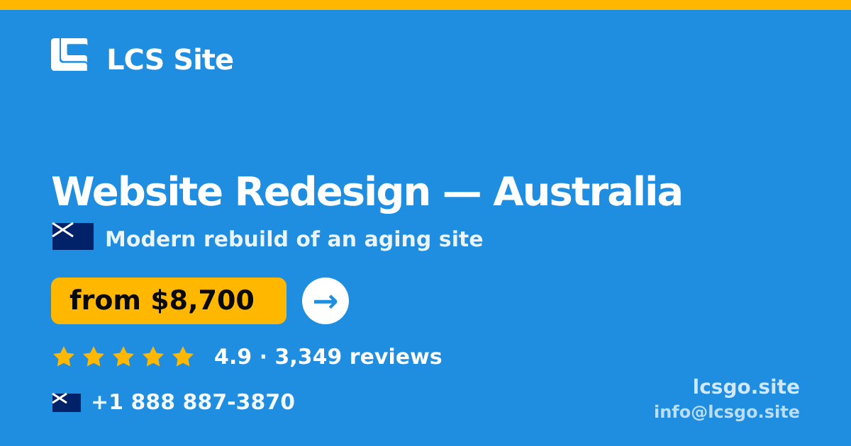 Website Redesign in Perth — from $9,300, rated 4.7/5 by 1704 clients. LCS Site.