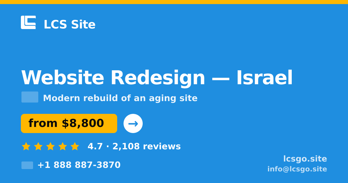 Website Redesign in Haifa — from $10,500, rated 4.7/5 by 3442 clients. LCS Site.