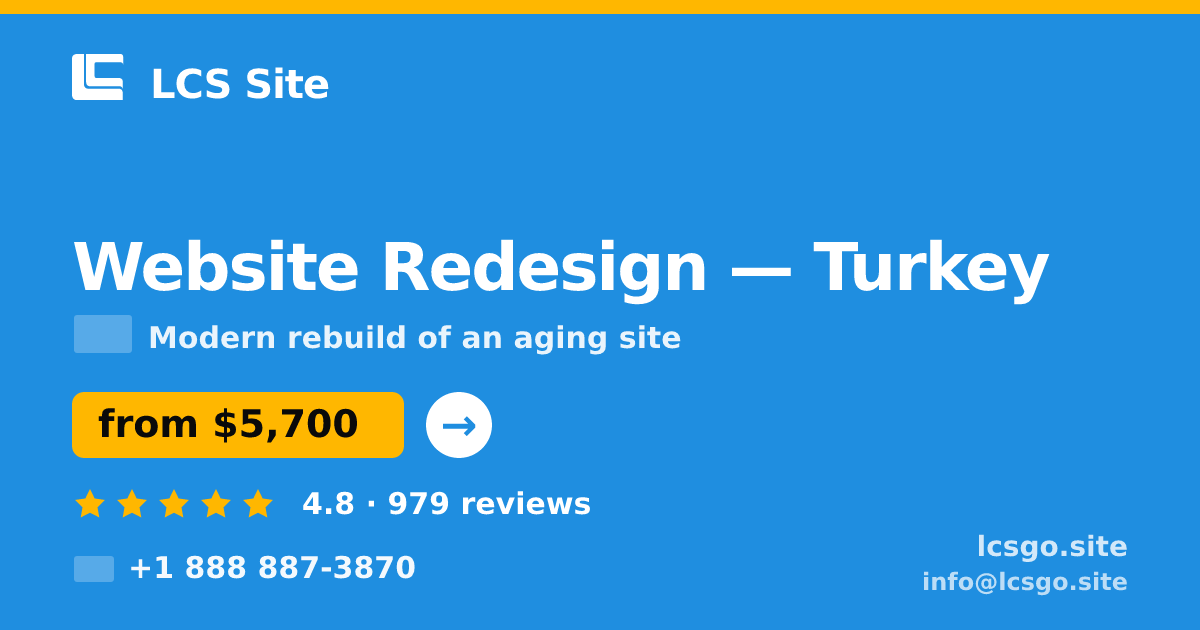 Website Redesign in Ankara — from $3,400, rated 4.6/5 by 2000 clients. LCS Site.