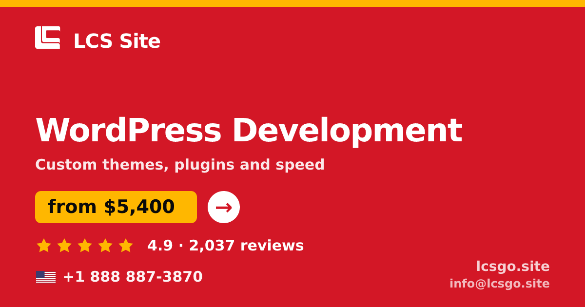 WordPress Development in the USA — from $5,400, rated 4.9/5 by 2037 clients. LCS Site.