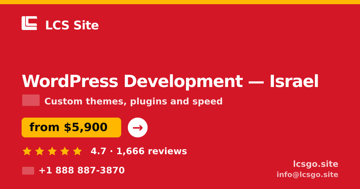 WordPress Development in Jerusalem — from $4,400, rated 4.6/5 by 1061 clients. LCS Site.