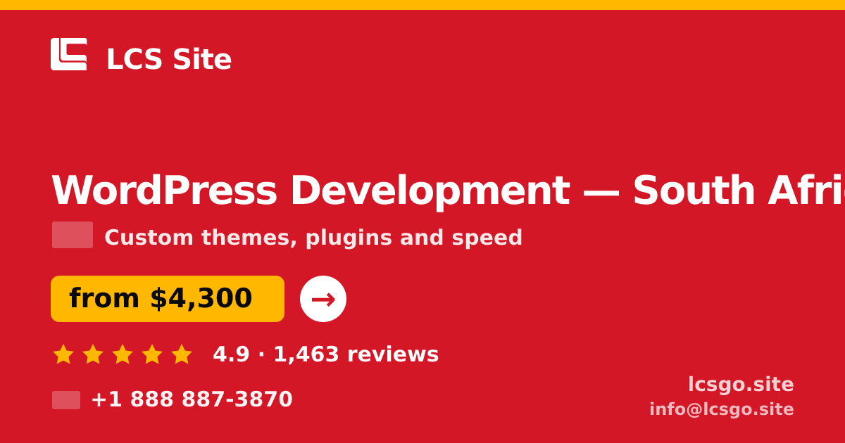 WordPress Development in Durban — from $2,700, rated 4.5/5 by 2989 clients. LCS Site.